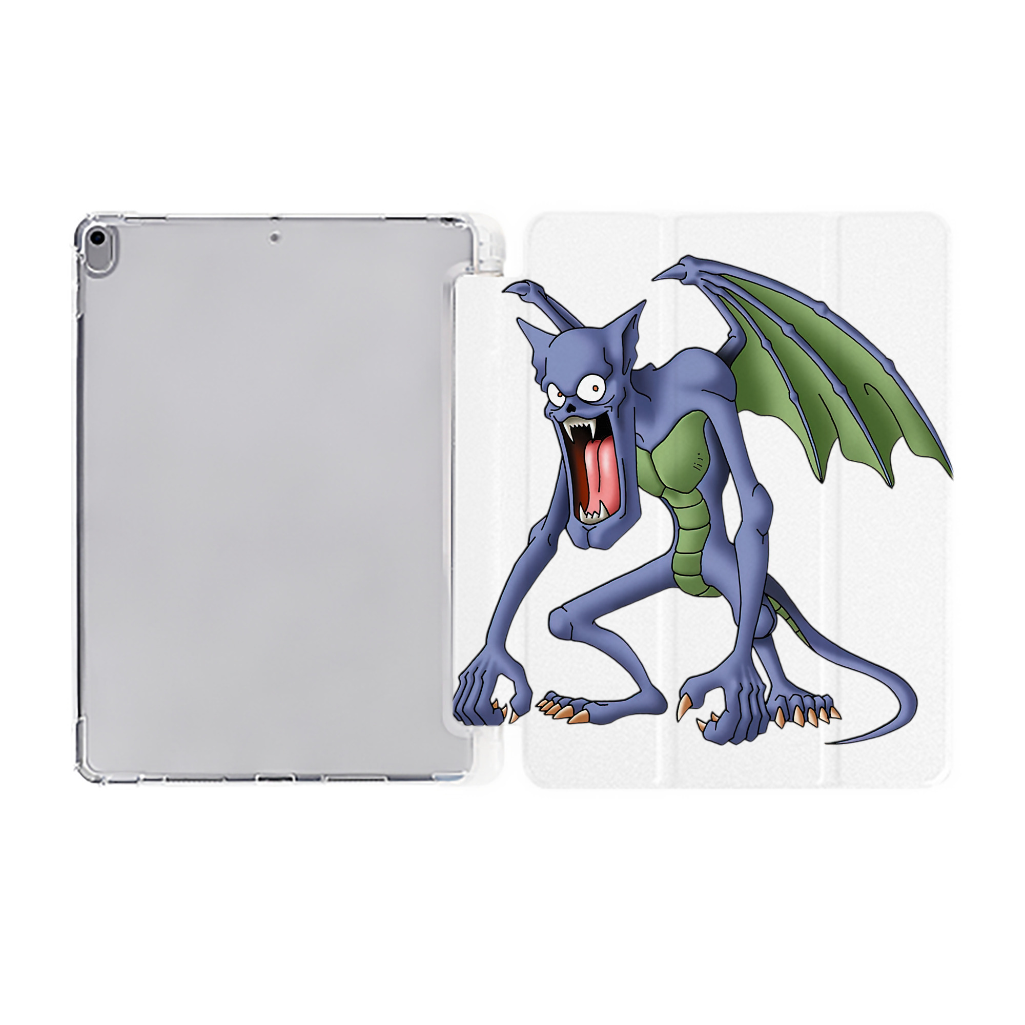 （画像用） ドラゴンクエスト Doragon Kuesuto Dragon Quest IPad ケース ペン収納付き 三つ折りスタンド PUレザー×シリコン 対応機種9.5/10.5/10.9インチ